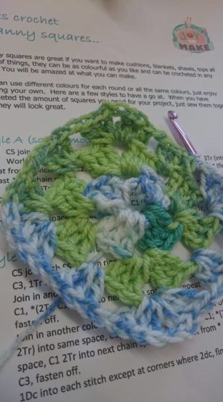granny square learn to crochet workshop